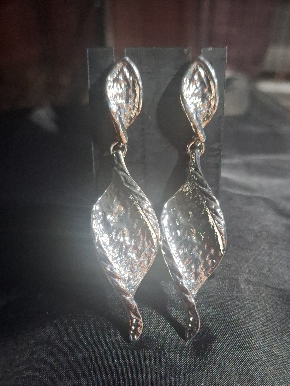 Silver Leaf Drop Earrings - Women Jewelry